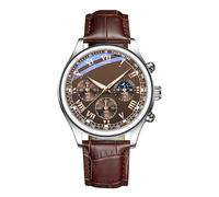 Montre en cuir pour homme - Montre moderne avec bracelet en cuir, élégante montre analogique à quartz | Montre bracelet pour homme à la mode, montre décontractée pour tous les jours, montre résistante