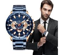 Montre en métal pour hommes, montres imperméables pour hommes - Chronographes Chronographe pour hommes | Date de calendrier élégant, bijoux de mode, groupe mécanique pour le plein air, affaires, voyag