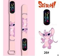 Montre Enfant Angel - Bracelet LED Digital Rose - Montre Fille Dessin Animé Stitch