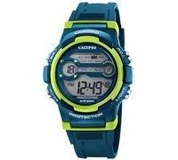 Calypso Montre Enfant Digitale - Bracelet Caoutchouc Bleu - Étanche 10 ATM - Date Calendrier Chronomètre Double Heure Lumière Alarme 12/24 h - Digital Crush - K5808/3