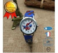 Montre enfant - INN® - Spiderman - Bleu - Simili cuir - Affichage analogique