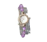 Montre Enfant Lot de 2 Montres-Bracelets analogiques à Quartz for Femmes, élégantes, avec Bracelet Fin en Cristal, idéales for Un Cadeau Circulaire Exquis Digitale(Lila)