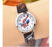 Montre enfant - Marvel - Spiderman - Cuir noir - Affichage analogique - Boîtier rond