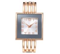 montre enfant Montre-bracelet analogique à quartz for femme, bracelet manchette de luxe, cadran rectangulaire creux, un excellent cadeau for votre petite amie ou votre femme digitale(Rose gold white)