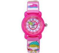 Montre enfant quartz etanche - Motif fille 3D - Rose Rose