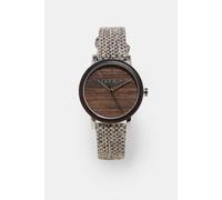 Montre Esprit pour femme, analogique, contreplaqué, marron clair, toile, quartz