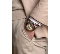 Montre et bracelet en cuir Philipp Blanc Avenches Marron 42 mm
