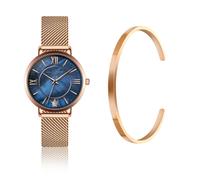 Montre et bracelet femme Amelia Parker Petite Blue Doré 32 mm