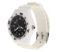 Montre Étanche à Bracelet Silicone Blanc en Résine, Style Décontracté