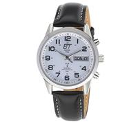ETT Eco Tech Time EGS-11436-12L Montre analogique radio-pilotée solaire pour homme avec bracelet en cuir