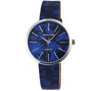 Montre - EXCELLANC - Excellanc - Boîtier 36 mm - Cadran noir et bleu - Bracelet simili cuir noir