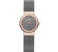 Bering Montre 10126-369 – Quartz 26 mm, boîtier or rose, cadran gris, bracelet milanais