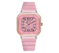 Montre Femme Couleur Jelly Couple Mode Quartz Sport Montre Silicone Middle Student Watch School Montre Femme 34mm, rose, taille unique