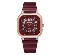 Montre Femme Couleur Jelly Couple Mode Quartz Sport Montre Silicone Middle Student Watch School Montre Femme 34mm, Rouge, taille unique