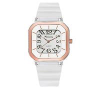 Montre Femme Couleur Jelly Couple Mode Quartz Sport Montre Silicone Middle Student Watch School Montre Femme 34mm, blanc, taille unique