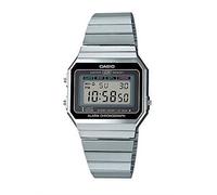 Montre Femme Digitale CASIO A700WE-1AEF en Acier Inoxydable Noir - Calendrier, Chronographe, Alarme