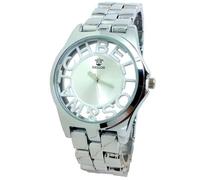 MONTRE FEMME ECRITURE BELLOS ROND ARGENT BIJOUX JACOB EXCELLENTE QUALITÉ ACIER