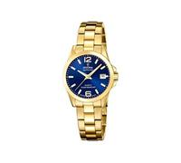 Festina Swiss Made Montre Femme Analogique Acier Inoxydable 316L Doré - Mouvement Quartz - Verre Saphir Résistant - Étanche 10 ATM - Calendrier F20050/3 Classic Steel