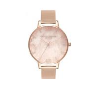 Olivia Burton Montre Analogique à Quartz pour Femme Collection Classics (Semi Precious) avec Bracelet Milanais en Acier Inoxydable Couleur Or Rose - OB16SP01