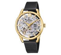Montre FESTINA pour Femme F20629/2 Automatique Boîtier en Acier Inoxydable Doré Bracelet en Acier Inoxydable Noir