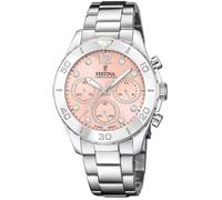 Festina Montre Femme F20603/7 - Acier inox 316L argenté, Quartz chronographe, 10 ATM - Boyfriend