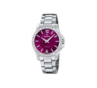 Montre Femme - FESTINA - F20593/2 - Acier - Étanche 10 Atm - Cadran Bordeaux avec Strass