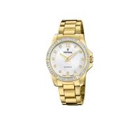 Festina Montre Femme F20596/1 Mademoiselle – Acier 316L doré, Quartz, Verre minéral, 5 ATM