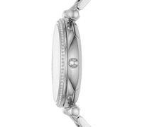 Fossil Montre Carlie pour femmes, mouvement à quartz trois aiguilles de couleur argentée avec bracelet en acier inoxydable