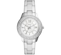 Fossil Montre pour Femmes Stella, Mouvement Date à Trois Aiguilles, Boîtier en Acier Inoxydable Argenté de 37 mm avec Bracelet en Acier Inoxydable, ES5130