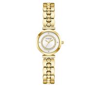 Guess Montre pour Femme Leena GW0994L2 26 mm en Acier Inoxydable argenté, Cadran argenté, Quartz, Verre minéral, zircone, 5 ATM, Bracelet à maillons Or 12,5 mm