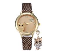 Montre Femme Hibou Pendentif personnalité Simulation Montre à Quartz Montre de Mode Serpent Ceinture de Montre, marron, 24