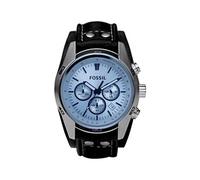 FOSSIL HOMME 45MM BRACELET CUIR BOITIER ACIER INOXYDABLE QUARTZ MONTRE CH2564