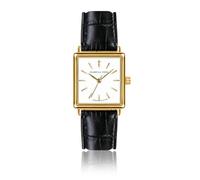 Montre Femme - ISABELLA FORD - Charlotte - Cuir Noir - Boîtier Rectangulaire - Doré