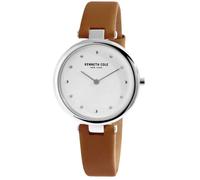 Montre femme - KENNETH COLE - Kenneth Cole - Boîtier 34 mm acier argent - Bracelet cuir marron - Quartz 3 ATM