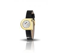 Montre Femme LIP Mach 2000 Mini - Acier Doré - Bracelet Cuir Noir Vernis - Etancheité 3 ATM