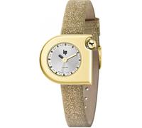 Montre Femme LIP Mach 2000 Mini Square Métal Doré - Bracelet Cuir pailleté - Quartz - Etancheité 3 ATM