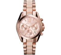 Montre Femme - Michael Kors - Bradshaw Mini MK6066 - Acier or rose - Acétate rose clair - Analogique
