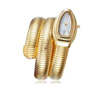 Montre Femme Or Cadran Blanc Bracelet Serpent Or Coffret Cadeau Élégant Coffret Cadeau Noir, Couleur de l'image :