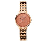 Montre Femme Orphelia Quartz- Affichage Analogique bracelet Acier Inoxydable Or Rose et Cadran Marron OR12811