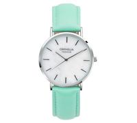Montre Femme Orphelia Quartz- Affichage Analogique bracelet Cuir Vert et Cadran Nacre OF711806