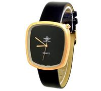 MONTRE FEMME PASTEL NOIR ROSE GOLD CLASSIQUE CUIR 80'S RÉTRO CARRE IDÉE CADEAU