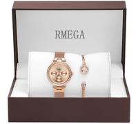 Montre Femme RMEGA - Bracelet Etanche Vintage - Acier Or Rose - Chronologie