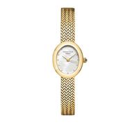 Rosefield Montre femme Mini Oval Gold MWGMG-M02 – Acier doré, cadran nacre blanche, 20 mm, 3 ATM