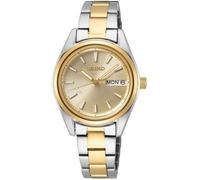 Montre femme - Seiko - Acier bicolore - Cadran doré - Étanche 100m - Jour/Date