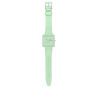 Montre femme - Swatch - What If Mint - Bracelet biosourcé - Affichage analogique - Boîtier carré