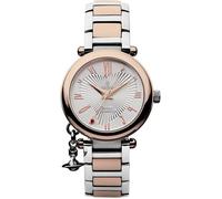 Montre femme - VIVIENNE WESTWOOD - VV006RSSL - Acier bicolore argent & or rose - Cadran texturé blanc - Breloque Orb