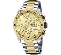 Montre - FESTINA - Chrono Acier Bicolore - Étanche 100m - Verre Minéral - 45mm