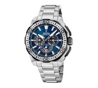 Festina Montre F20724/2 Chronographe Homme Acier inox 316L Bracelet Acier Cadran bleu Étanche 20 ATM