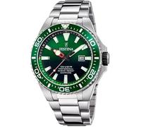 Festina Montre Homme Analogique en Acier Inoxydable 316L Argenté - Mouvement Quartz - Calendrier - Verre Saphir Haute Résistance - Étanche 20 ATM F20663/2 The Originals