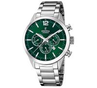 Festina Montre pour Homme F20343/B Timeless Chronograph Boîtier en Acier Inoxydable Gris Bracelet en Acier Inoxydable Gris